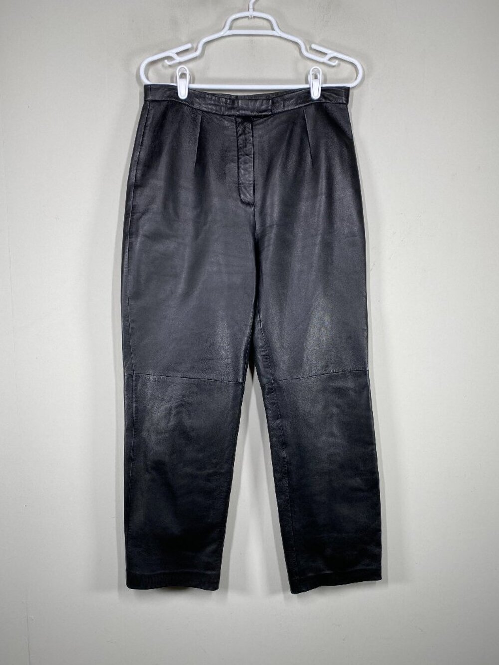 JLC New York Leather Pants Women's 10 High Rise Black Lined Tapered Casual